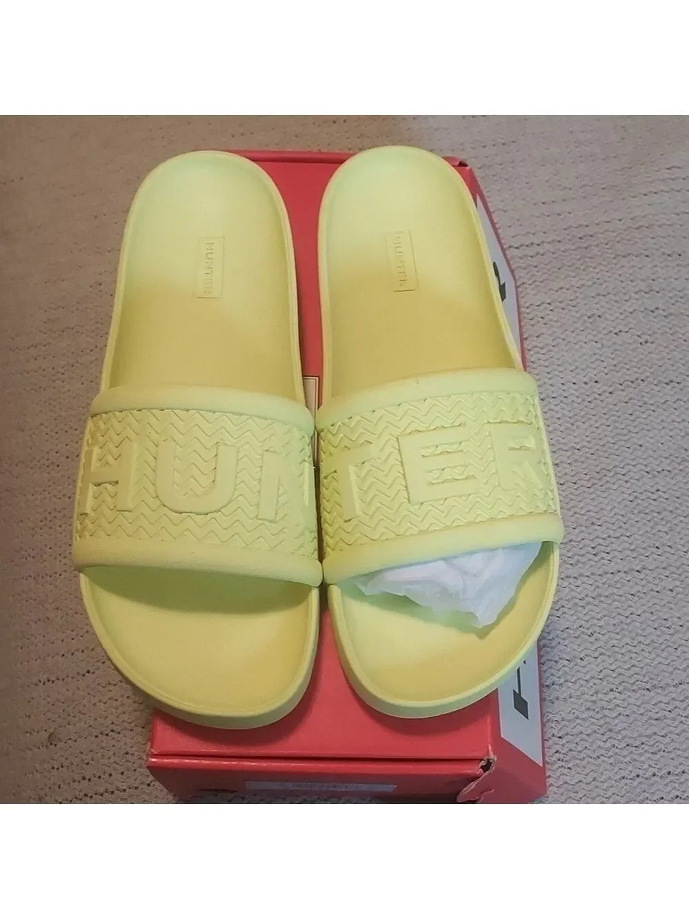 Hunter Men's Bloom Algae Foam Slide in Zesty Yellow